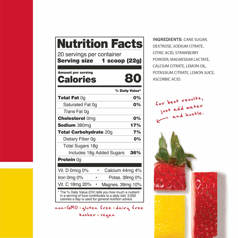 Skratch Labs Hydration Sport Drink Mix Strawberry Lemonade Nutrition Facts